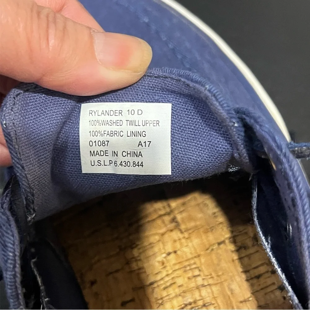 Polo by Ralph Lauren Men's Blue Boat Shoes Twill Denim 10D